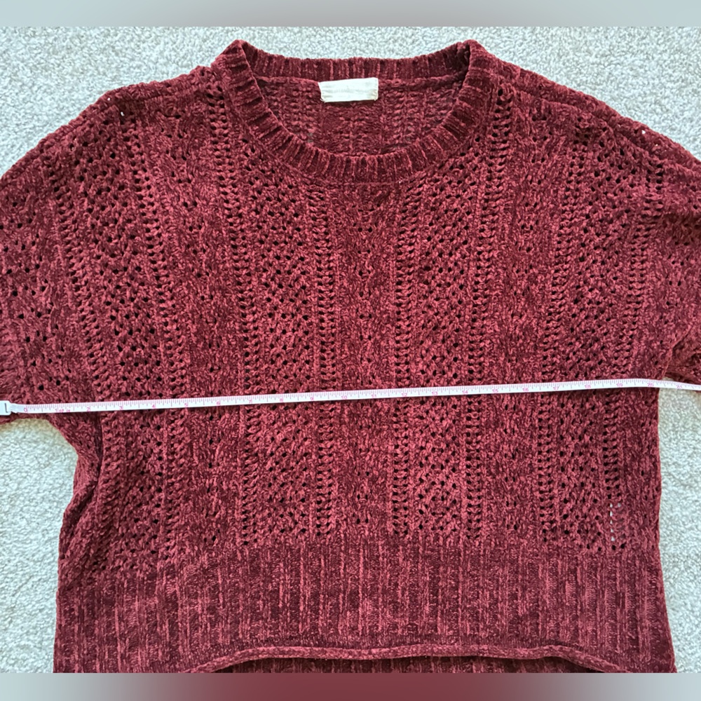Altar’d State Burgundy Cable Knit Sweater | Size Small - Picture 8 of 13